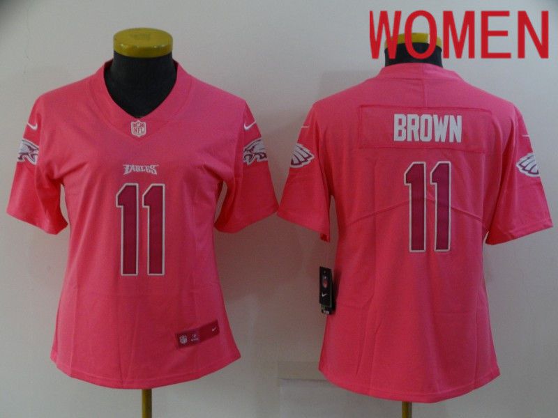 Women Philadelphia Eagles #11 Brown Pink 2022 Nike Limited Vapor Untouchable NFL Jersey->detroit lions->NFL Jersey